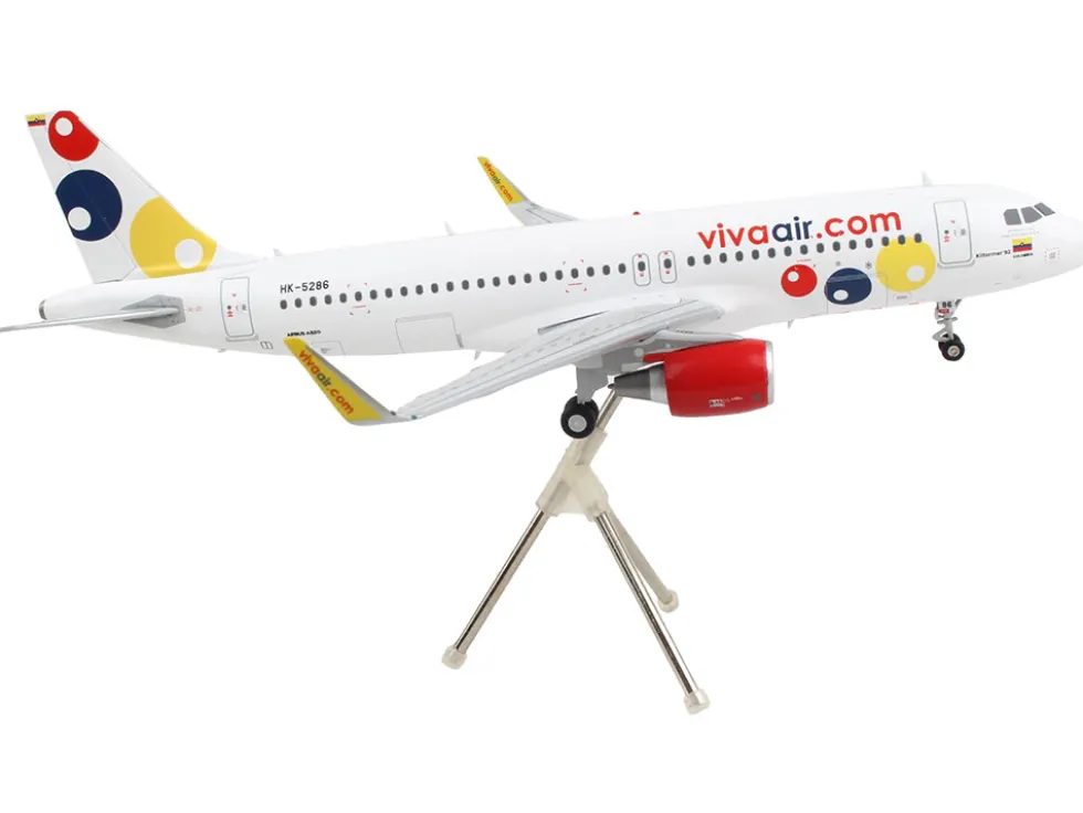 Airbus A320 Commercial Aircraft Viva Air White with Tail Graphics Gemini 200 Series 1/200 Diecast Model Airplane GeminiJets G2VVC822
