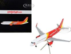 Airbus A320 Commercial Aircraft VietJet Air White and Red Gemini 200 Series 1/200 Diecast Model Airplane GeminiJets G2VJC711
