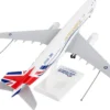Airbus A330 MRTT Voyager Commercial Aircraft with Landing Gear "United Kingdom Royal Air Force" (ZZ336) White with Red and Blue Stripes (Snap-Fit) 1/200 Plastic Model by Skymarks