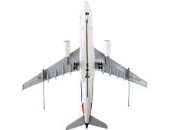 Airbus A330 MRTT Voyager Commercial Aircraft with Landing Gear "United Kingdom Royal Air Force" (ZZ336) White with Red and Blue Stripes (Snap-Fit) 1/200 Plastic Model by Skymarks