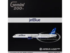 Airbus A321neo Commercial Aircraft "JetBlue Airways" (N2180J) White with Blue Tail "Gemini 200" Series 1/200 Diecast Model Airplane by GeminiJets