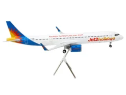Airbus A321neo Commercial Aircraft "Jet2Holidays" (G-SUNB) White with Tail Graphics "Gemini 200" Series 1/200 Diecast Model Airplane by GeminiJets
