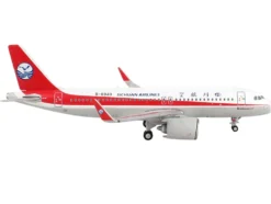 Airbus A320neo Commercial Aircraft Sichuan Airlines White with Red Stripes and Tail 1/400 Diecast Model Airplane GeminiJets GJ1716