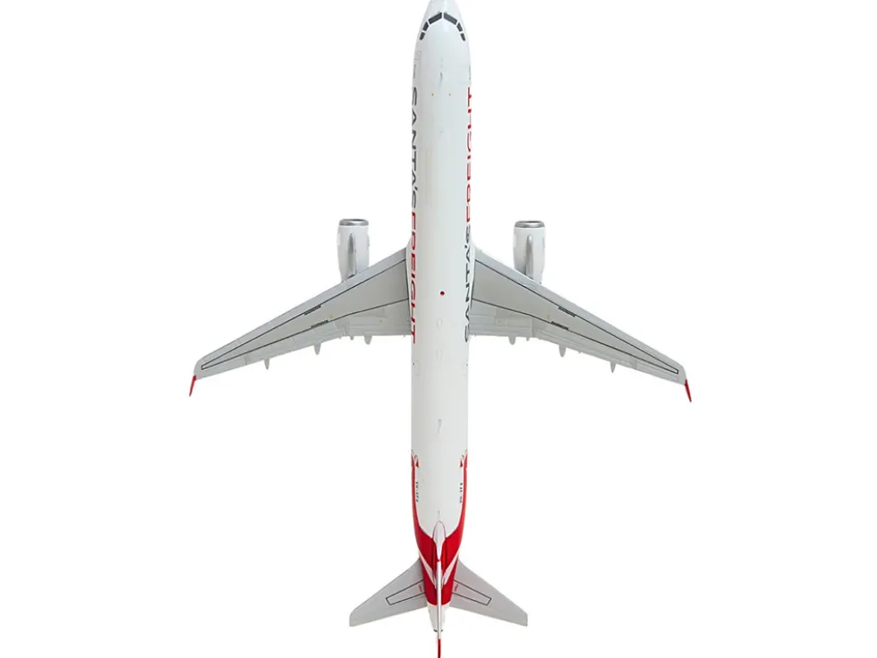 Airbus A321P2F Commercial Aircraft "Qantas Freight - Santa’s Freight" (VH-XF4) White with Graphics and Red Tail "Gemini 200" Series 1/200 Diecast Model Airplane by GeminiJets