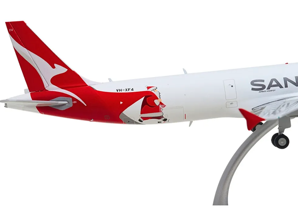 Airbus A321P2F Commercial Aircraft "Qantas Freight - Santa’s Freight" (VH-XF4) White with Graphics and Red Tail "Gemini 200" Series 1/200 Diecast Model Airplane by GeminiJets