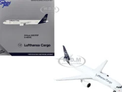 Airbus A321P2F Commercial Aircraft "Lufthansa Cargo" (D-AEUC) White with Blue Tail 1/400 Diecast Model Airplane by GeminiJets