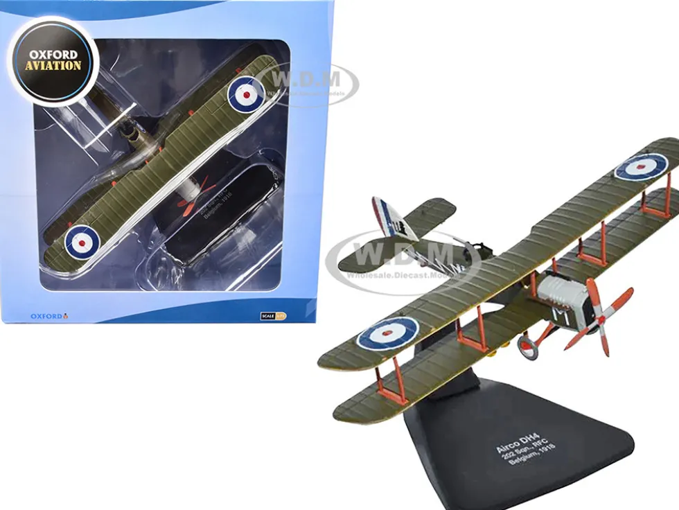 Airco DH4 Bomber Plane 202 Squadron RFC 1918 Oxford Aviation Series 1/72 Diecast Model Airplane Oxford Diecast AD006
