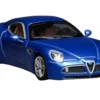 2008 Alfa Romeo 8C Competizione Blue Metallic 1/64 Diecast Model Car by MotorHelix