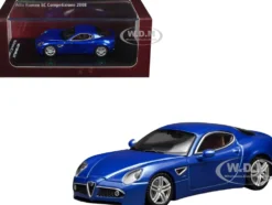 2008 Alfa Romeo 8C Competizione Blue Metallic 1/64 Diecast Model Car by MotorHelix