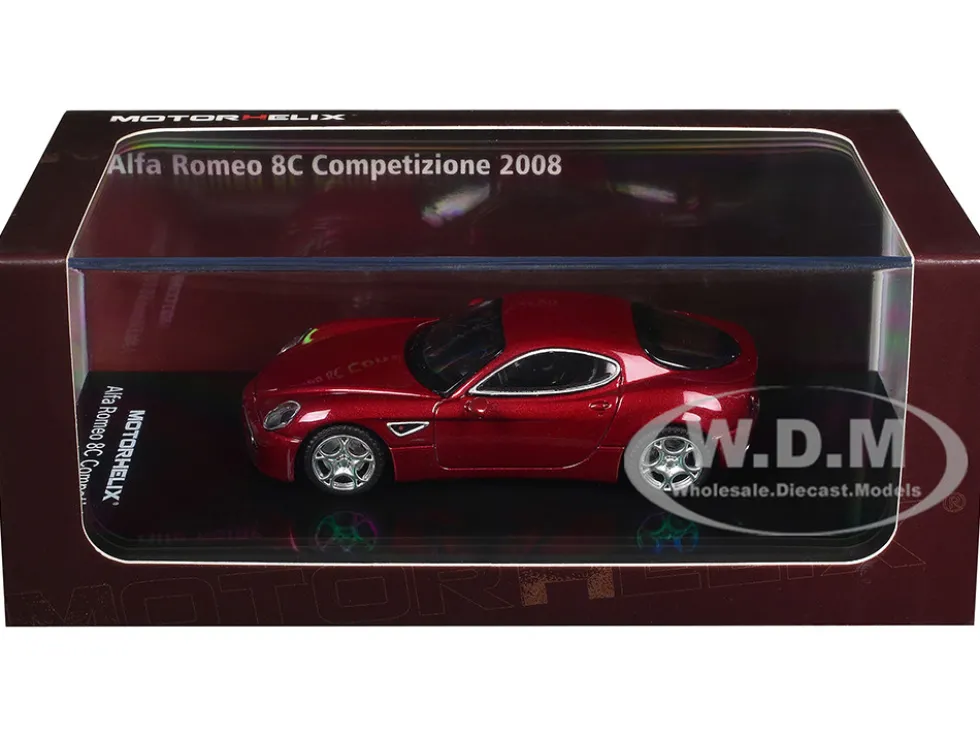 2008 Alfa Romeo 8C Competizione Competition Red Metallic 1/64 Diecast Model Car by MotorHelix