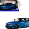 2022 Alfa Romeo Giulia GTA Anodized Blue Metallic with Carbon Top 1/18 Diecast Model Car by Solido