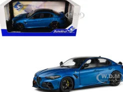 2022 Alfa Romeo Giulia GTA Anodized Blue Metallic with Carbon Top 1/18 Diecast Model Car by Solido