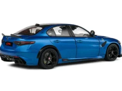 2022 Alfa Romeo Giulia GTA Anodized Blue Metallic with Carbon Top 1/18 Diecast Model Car by Solido