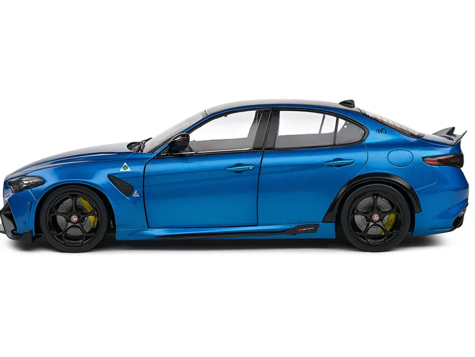 2022 Alfa Romeo Giulia GTA Anodized Blue Metallic with Carbon Top 1/18 Diecast Model Car by Solido