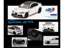 Alfa Romeo Giulia GTA White with Carbon Top 1/64 Diecast Model Car by BBR