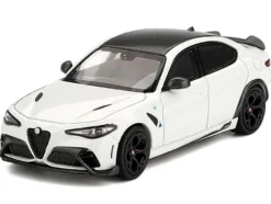 Alfa Romeo Giulia GTA White with Carbon Top 1/64 Diecast Model Car by BBR