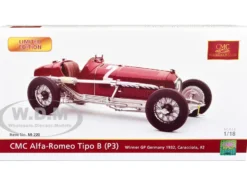 Alfa Romeo Tipo B P3 #2 Rudolf Caracciola Winner Germany GP 1932 Limited Edition to 1000 pieces Worldwide 1/18 Diecast Model Car CMC M-220
