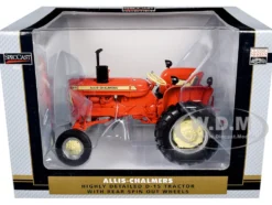 Allis-Chalmers D-15 Wide Front Tractor with Rear Spin Out Wheels Orange with Cream Stripes 