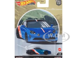 Alpine A110 Blue Metallic and Black with Graphics Auto Strasse Series Diecast Model Car Hot Wheels HCK17