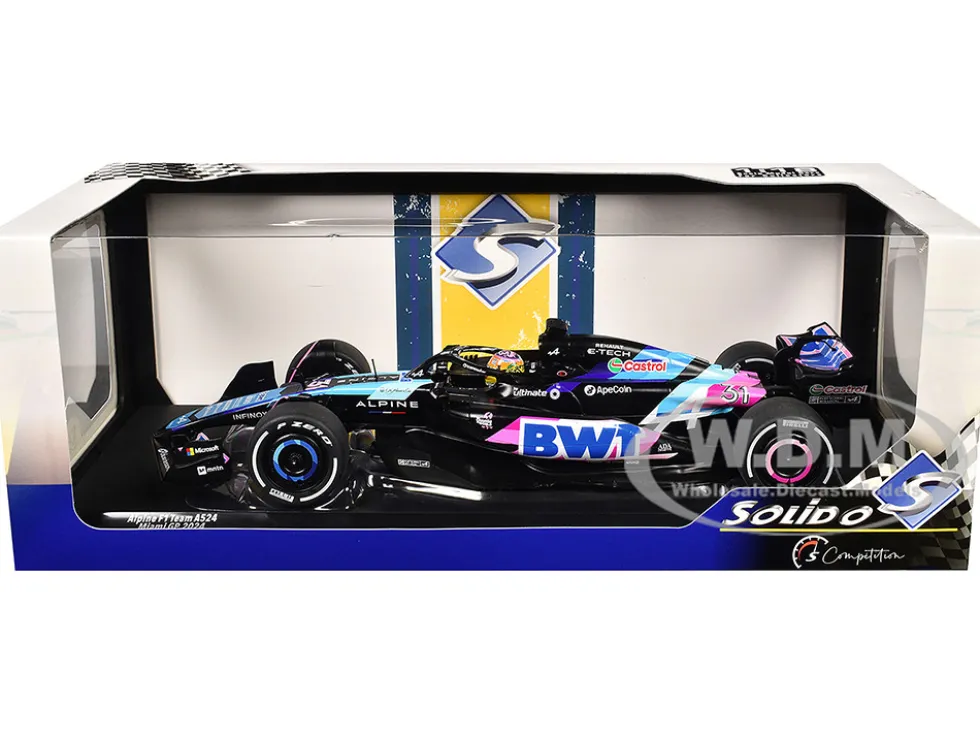 Alpine A524 #31 Esteban Ocon "BWT" Formula One F1 Miami GP (2024) "Competition" Series 1/18 Diecast Model Car by Solido