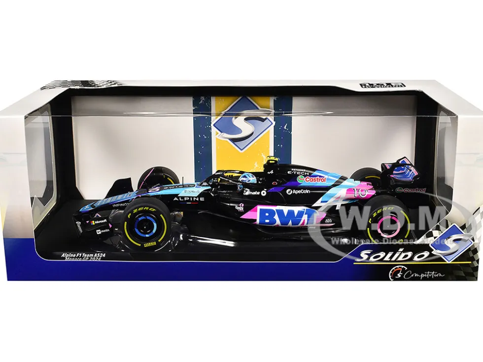 Alpine A524 #10 Pierre Gasly "BWT" Formula One F1 Monaco GP (2024) "Competition" Series 1/18 Diecast Model Car by Solido