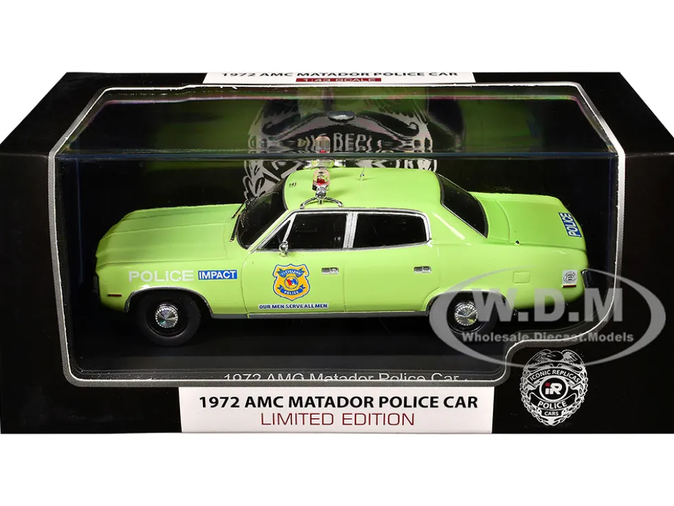 1972 AMC Matador Police Car "Cleveland Police Department" Light Green 1/43 Diecast Model by Iconic Replicas