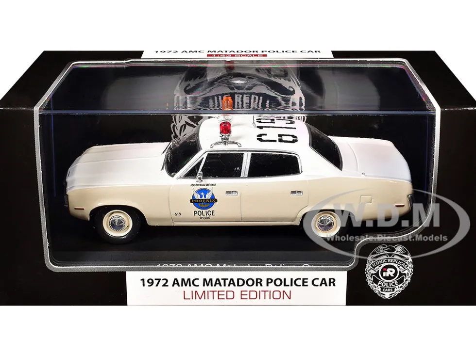 1972 AMC Matador Police Car "Phoenix Police Department" White and Beige 1/43 Diecast Model by Iconic Replicas