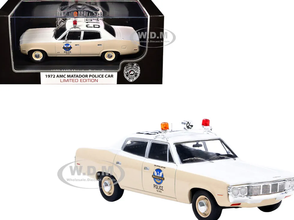 1972 AMC Matador Police Car "Phoenix Police Department" White and Beige 1/43 Diecast Model by Iconic Replicas
