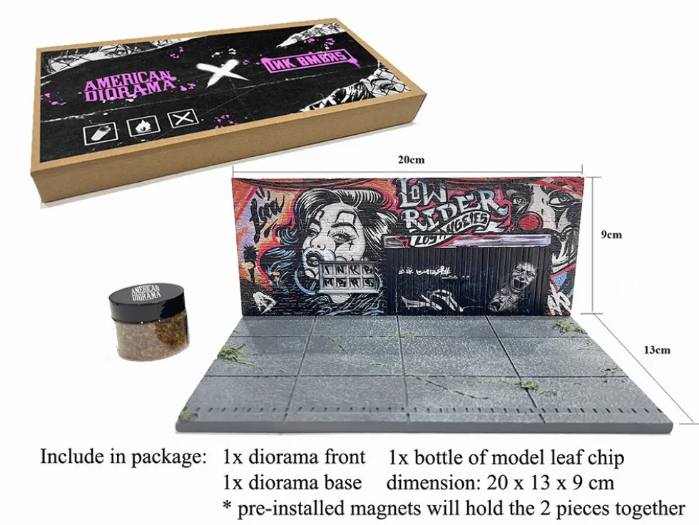 American Diorama X INK BMBRS - LA Lowrider Street Art Diorama for 1/64 Scale Models by American Diorama