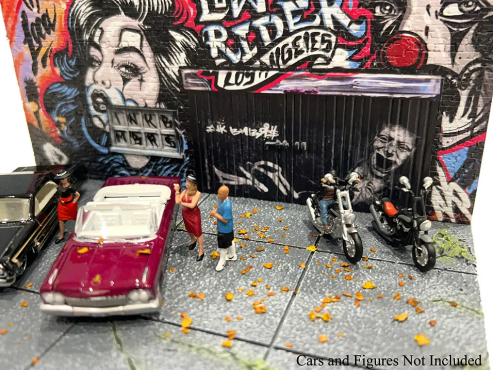 American Diorama X INK BMBRS - LA Lowrider Street Art Diorama for 1/64 Scale Models by American Diorama