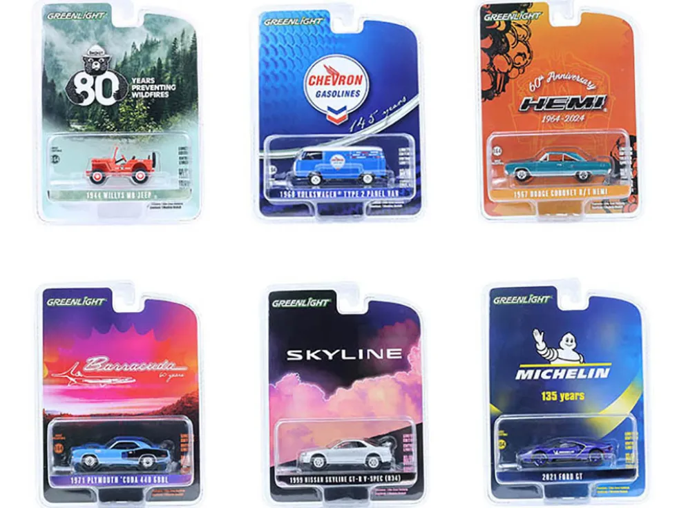 Anniversary Collection Set of 6 pieces Series 17 1/64 Diecast Model Cars by Greenlight