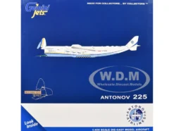 Antonov An-225 Mriya Commercial Aircraft "Antonov Airlines" (UR-82060) White with Blue and Yellow Stripes "Interactive Series" 1/400 Diecast Model Airplane by GeminiJets