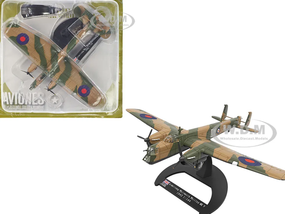 Armstrong Whitworth Whitley Mk V Bomber Aircraft No 102 Squadron RAF Driffield Royal Air Force 1940 Planes of World War II Series 1/144 Diecast Model Airplane Luppa LCM019