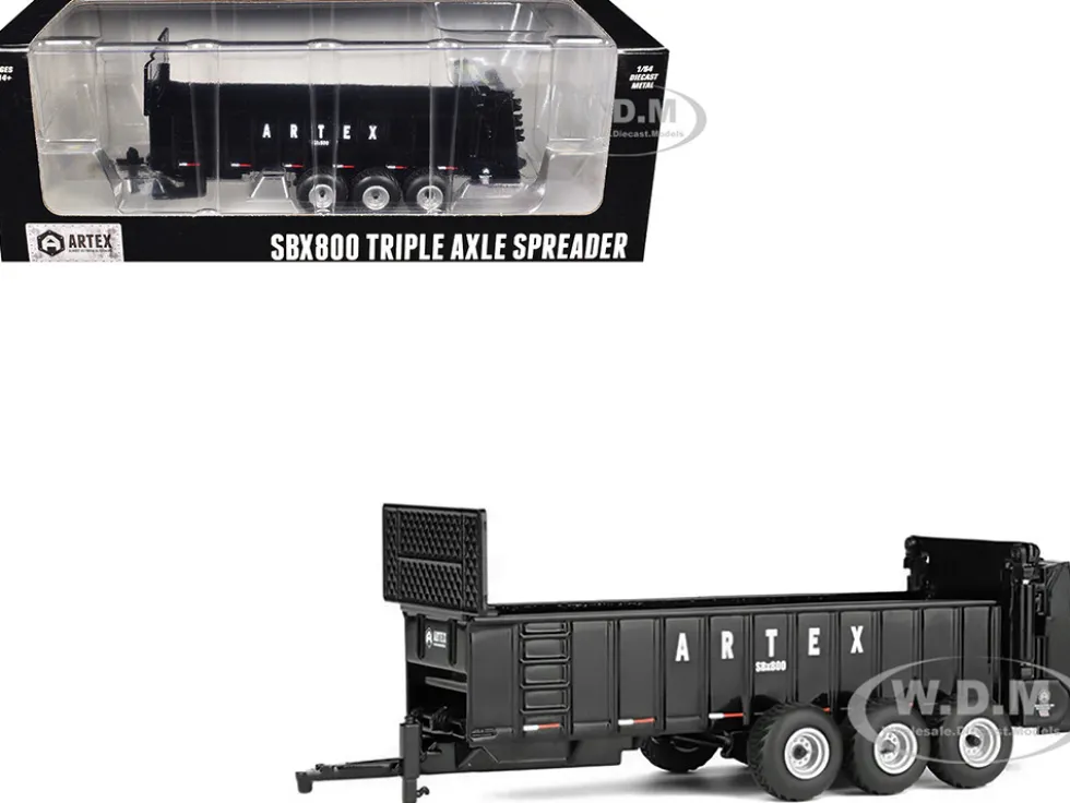 Artex SBX800 Triple Axle Spreader Black 1/64 Diecast Model by SpecCast