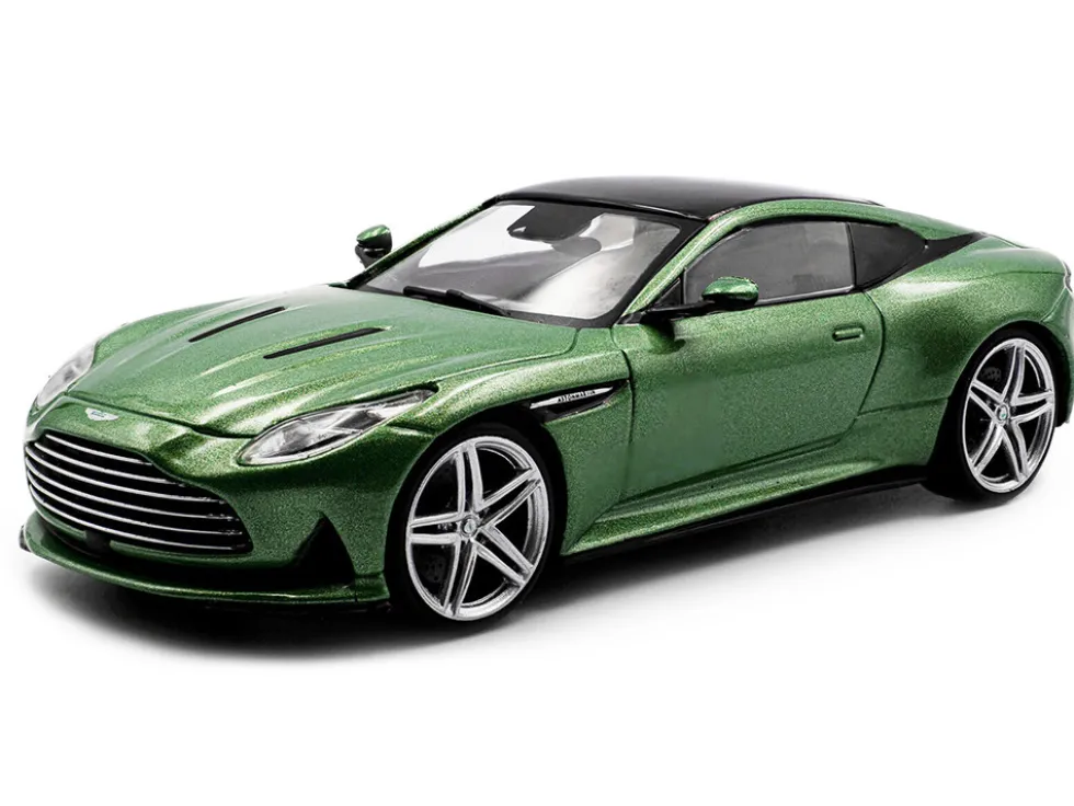 2023 Aston Martin DB12 Coupe Iridescent Emerald Metallic with Black Top 1/43 Diecast Model Car by Solido