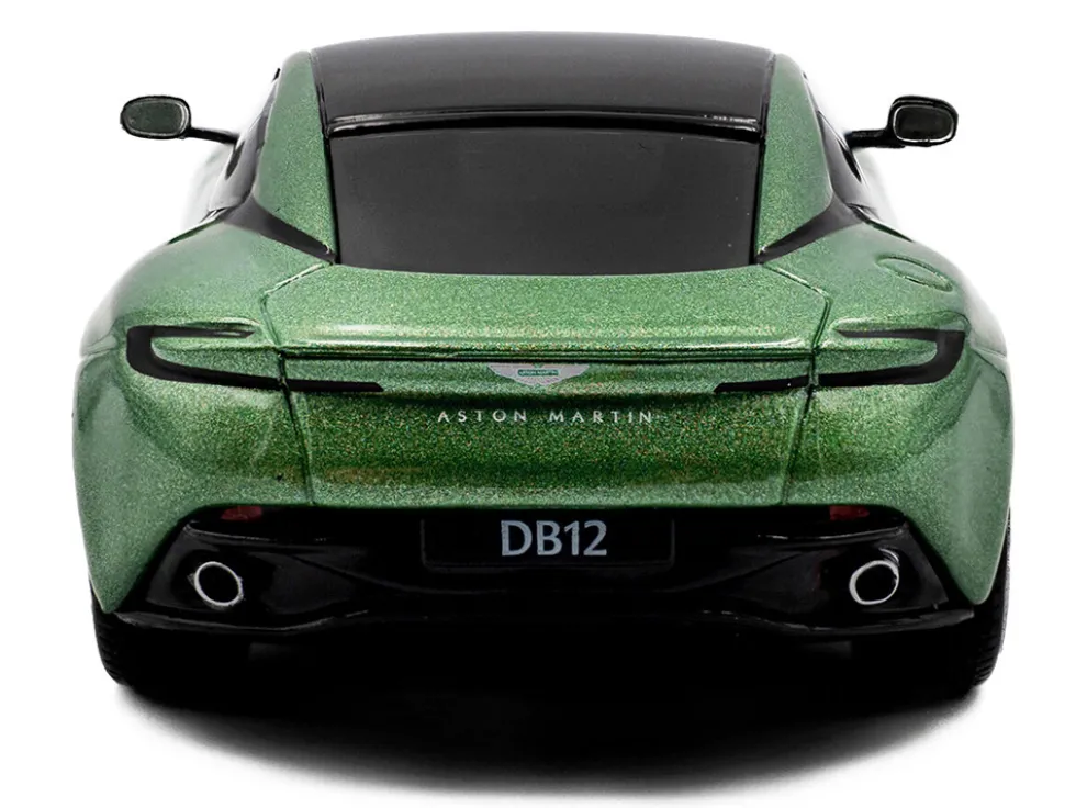 2023 Aston Martin DB12 Coupe Iridescent Emerald Metallic with Black Top 1/43 Diecast Model Car by Solido