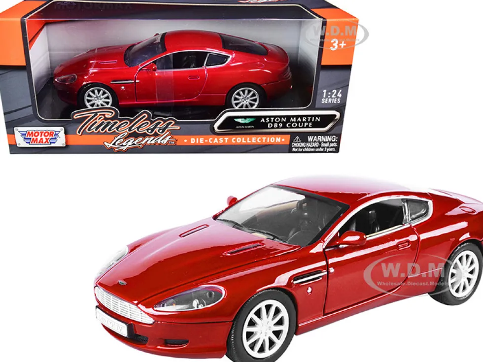 Aston Martin DB9 Coupe Red Timeless Legends 1/24 Diecast Car Model Motormax 73321