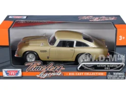 Aston Martin DB5 RHD Right Hand Drive Gold Metallic Timeless Legends Series 1/24 Diecast Model Car Motormax 79375gld
