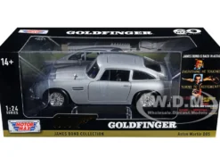 Aston Martin DB5 RHD Right Hand Drive Silver Metallic James Bond 007 Goldfinger 1964 Movie James Bond Collection Series 1/24 Diecast Model Car Motormax 79857