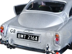 Aston Martin DB5 RHD Right Hand Drive Silver Metallic James Bond 007 Goldfinger 1964 Movie James Bond Collection Series 1/24 Diecast Model Car Motormax 79857
