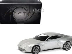 Aston Martin DB10 RHD (Right Hand Drive) Silver Metallic James Bond 007 "Spectre" (2015) Movie Diecast Model Car by Corgi