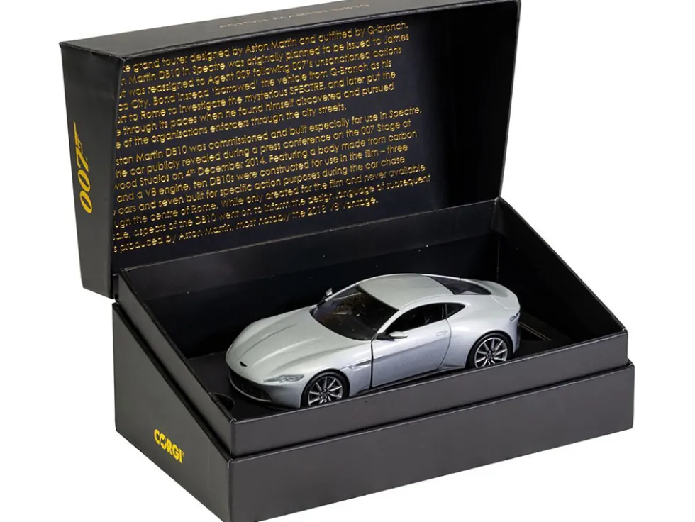 Aston Martin DB10 RHD (Right Hand Drive) Silver Metallic James Bond 007 "Spectre" (2015) Movie Diecast Model Car by Corgi