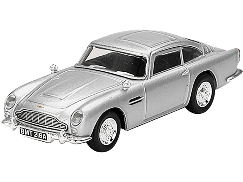 Aston Martin DB5 RHD (Right Hand Drive) Birch Silver Metallic 007 James Bond "Thunderball" (1965) Movie Limited Edition 1/64 Diecast Model Car by Mini GT