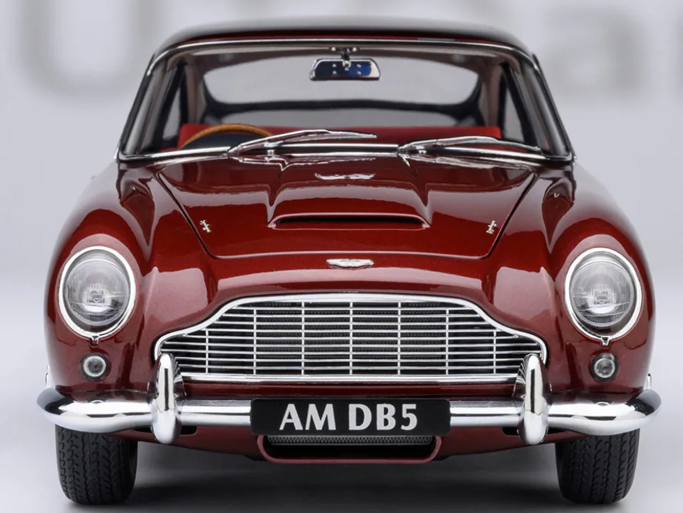 Aston Martin DB5 RHD (Right Hand Drive) Dubonnet Rosso Red Metallic 1/18 Model Car by Autoart