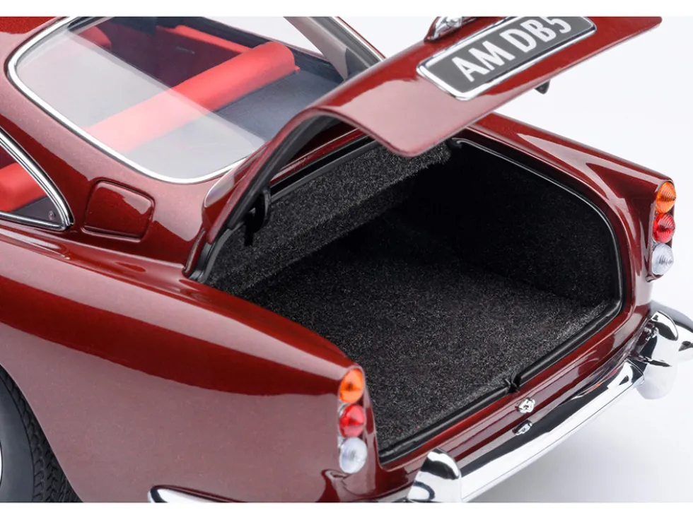 Aston Martin DB5 RHD (Right Hand Drive) Dubonnet Rosso Red Metallic 1/18 Model Car by Autoart