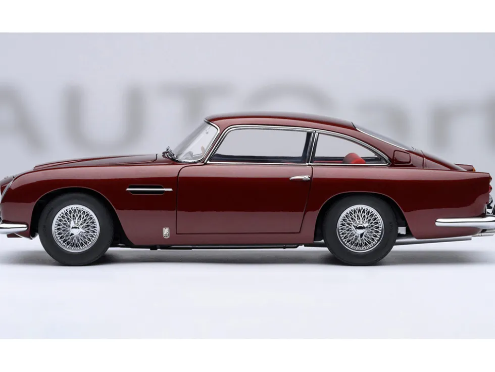 Aston Martin DB5 RHD (Right Hand Drive) Dubonnet Rosso Red Metallic 1/18 Model Car by Autoart