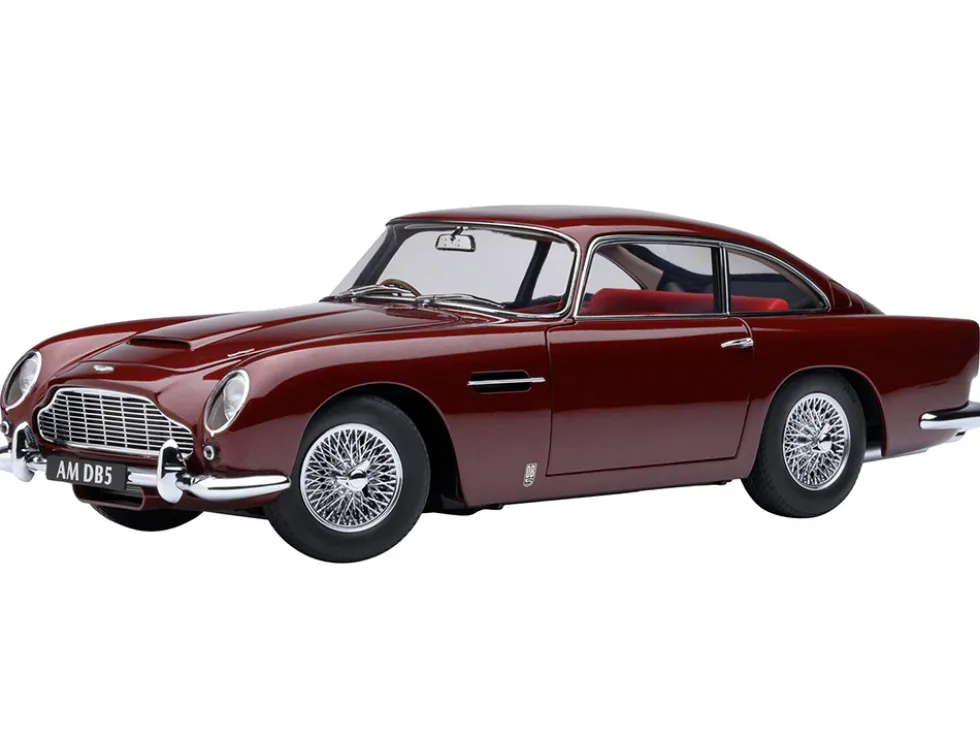 Aston Martin DB5 RHD (Right Hand Drive) Dubonnet Rosso Red Metallic 1/18 Model Car by Autoart