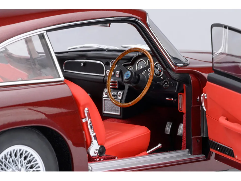 Aston Martin DB5 RHD (Right Hand Drive) Dubonnet Rosso Red Metallic 1/18 Model Car by Autoart