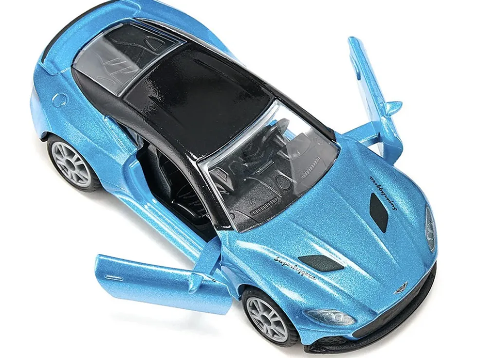 Aston Martin DBS Superleggera Blue Metallic with Black Top Diecast Model Car Siku 1582