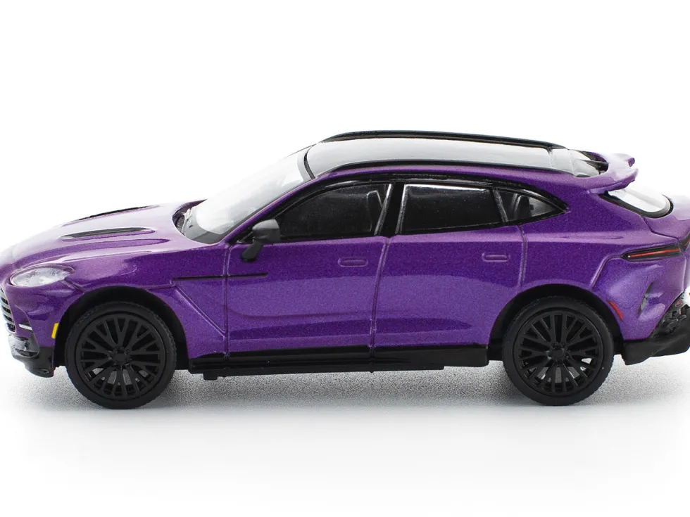Aston Martin DBX 707 Storm Purple Metallic with Black Top 1/64 Diecast Model Car by Pop Race